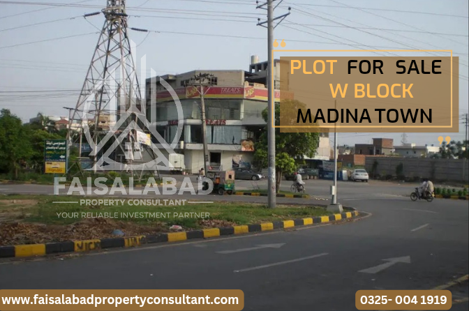 Plot for sale madina town, canal Road faisalabad